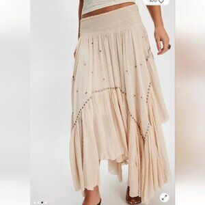 Free People Abstract Love Convertible Midi Skirt Womens M Boho Chic Whimsy Gypsy